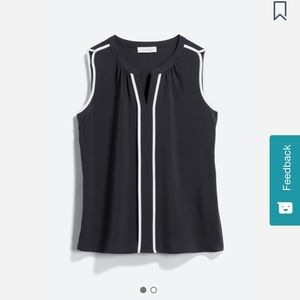 Calvin Klein buckner piping detail blouse